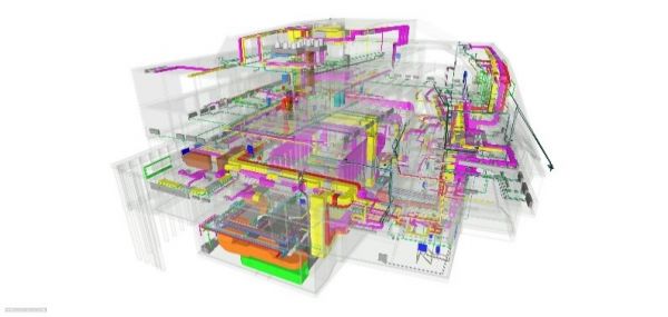 Beispiel für die komplexe Haustechnik aus Pilotprojekten in BIM