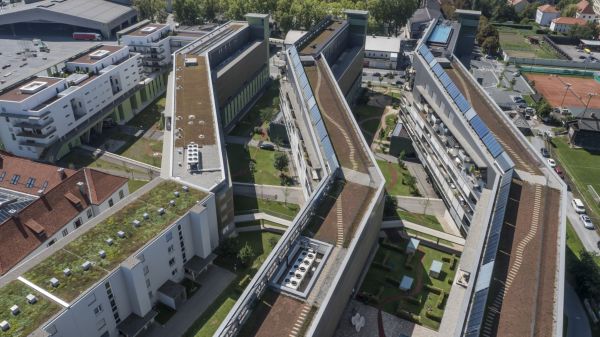 Messequartier Graz BA1 - Luftbild, Ostansicht