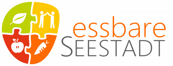 Logo der essbaren Seestadt - das Corporate Design des Forschungsprojekts wurde vom Mitbegründer des neuen, bürger:innen-getragenen Vereins SeeSadtgrün entworfen. Der Verein übernimmt die Projekte und Agenden des Forschungsprojekts und agiert als bottom-up Initative, die den komplexen Erfordernissen von urban gardening in Wien stand halten kann.