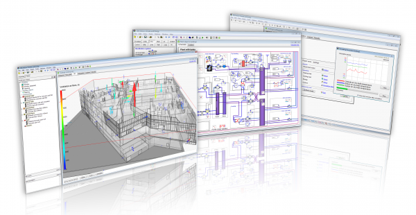 Bei einer dynamischen Gebäudesimulation stehen die Zonen (Räume) in Kontakt zu ihrer Umgebung und zu den an sie angrenzenden Bauteilen und den in ihnen sich befindenden Personen, Geräten und Gegenständen. Bei der kombinierten Gebäude- und Anlagensimulation wird zudem die dynamische Wechselwirkung zwischen Gebäude, Anlagentechnik und Regelungstechnik berücksichtigt. Eine Gebäude- und Anlagensimulation, die in Echtzeit an die tatsächlichen Wetterbedingungen und an aktuelle Messdaten aus dem Gebäude angepasst wird, kann dazu beitragen, die Regelung der Gebäudetechnik zu optimieren und damit Energiekosten zu senken und den Nutzerkomfort zu erhöhen.