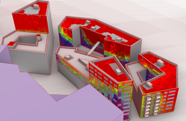 Fehlfarbenbild des PV Potential des Quartiers Innsbruck Campagne